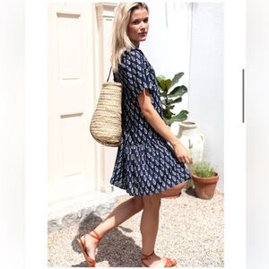 Emerson Fry India Collection ISLA DRESS - MARGUERITE BLUE ORGANIC size XS
